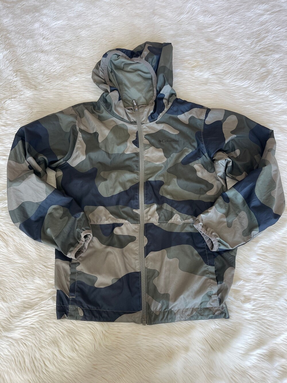 Columbia Youth Medium Pixel Grabber Camouflage Full Zip Outdoor Coat